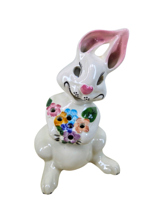 Mccoy Other - Vintage McCoy Easter Bunny McLights Ceramic Flower Frog Vase Luminary USA